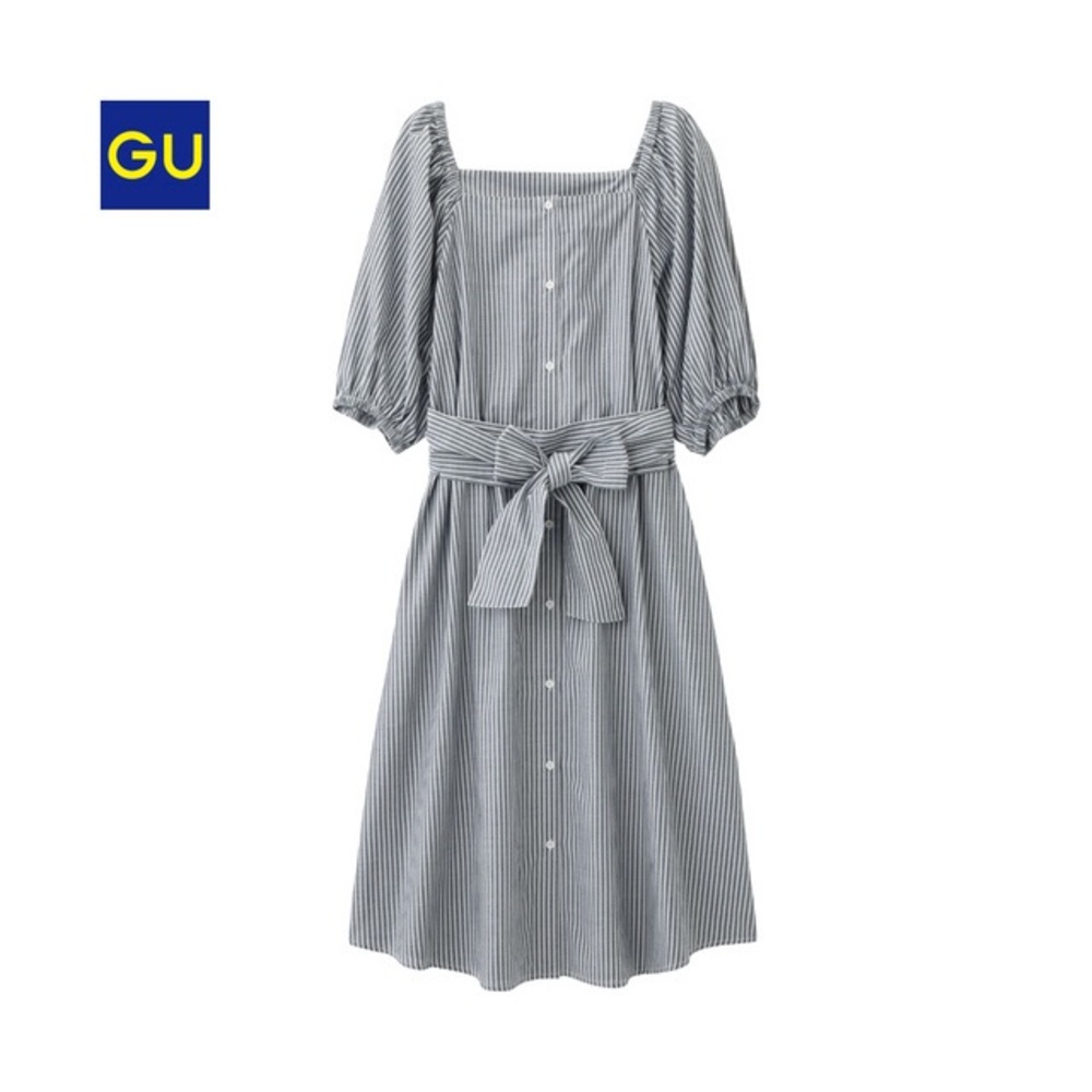 Navy Stripe off shoulder dress